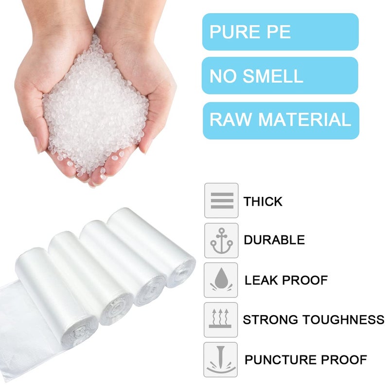 WADNGXM 6 Gallon Small Clear Office Trash Bags, Wastebasket Trash Can Liners, Garbage Bags for Restroom, Home Bins, 100 Counts - Image 5